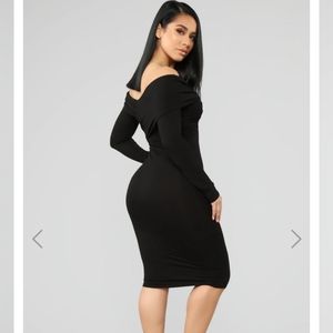Fashion Nova Off Shoulder Black Dress